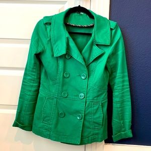 Bright green double-breasted light jacket